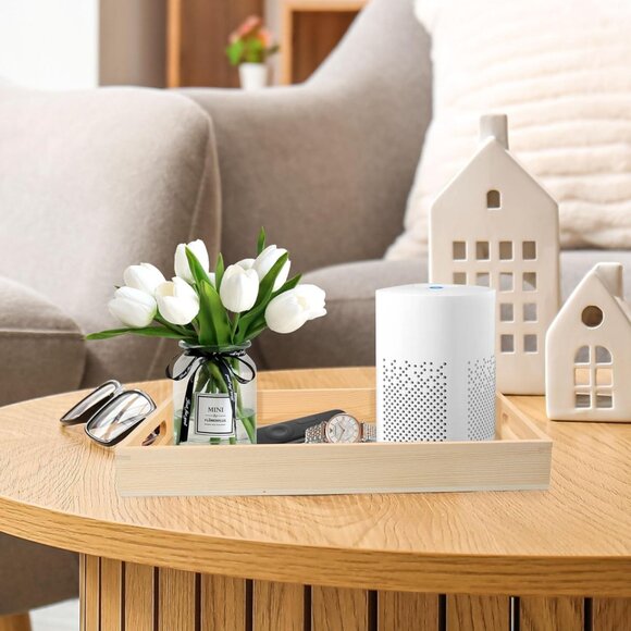 Multicraft Wooden Nested Serving Trays, Set of 5, Unfinished Natural Wood Trays - Picture 7 of 7